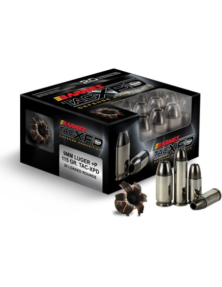 Munición BARNES TAC-XPD - 9mm +P - 115 grains - 21551