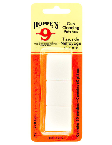 Parches de limpieza sintéticos HOPPE'S - calibre .22-.270 - 1202
