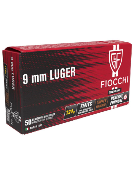 Munición FIOCCHI Classic - 9mm. Para. - 124 grains - FMJTC - 70 9116
