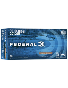 Munición metálica FEDERAL Power-Shok - 22-250 Rem. - 55 grains - SP - 22250A