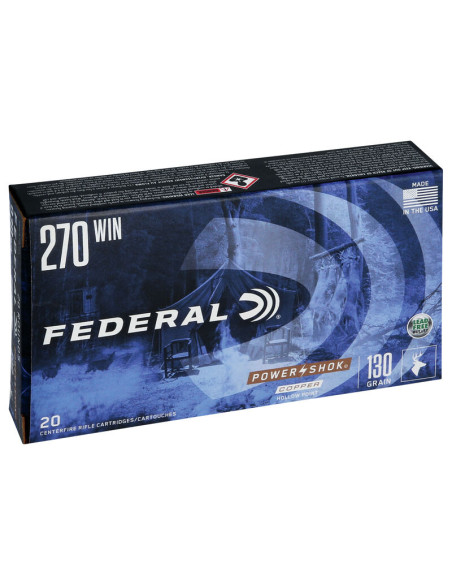 Munición metálica FEDERAL Power-Shok Copper - 270 Win. - 130 grains - HP - 270130LFA