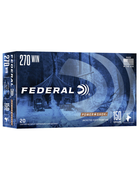 Munición metálica FEDERAL Power-Shok - 270 Win. - 150 grains - SP RN - 270B