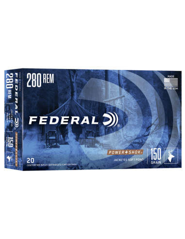 Munición metálica FEDERAL Power-Shok - 280 Rem. - 150 grains - SP - 280B
