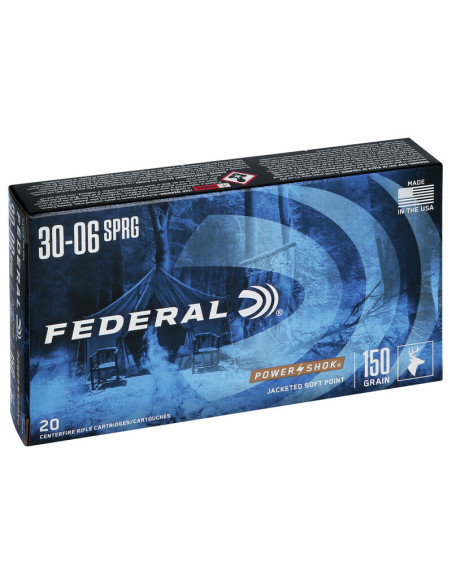 Munición metálica FEDERAL Power-Shok - 30-06 - 150 grains - SP - 3006A