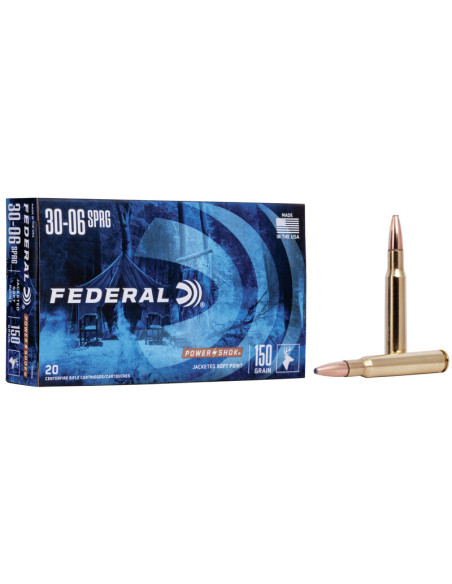 Munición metálica FEDERAL Power-Shok - 30-06 - 150 grains - SP - 3006A