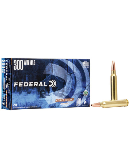 Munición metálica FEDERAL Power-Shok Copper - 300 Win. Mag. - 180 grains - HP - 300W180LFA