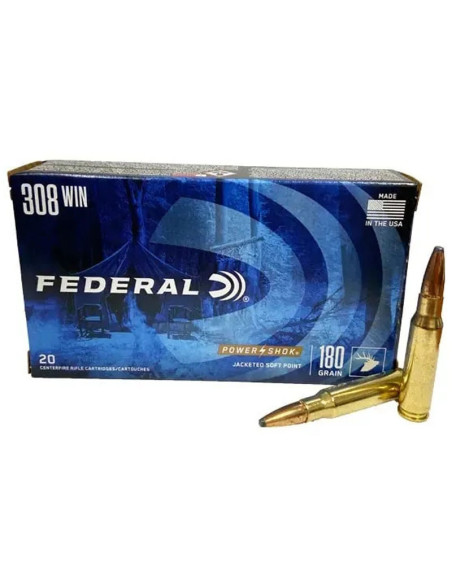 Munición metálica FEDERAL Power-Shok - 308 Win. - 180 grains - SP - 308B