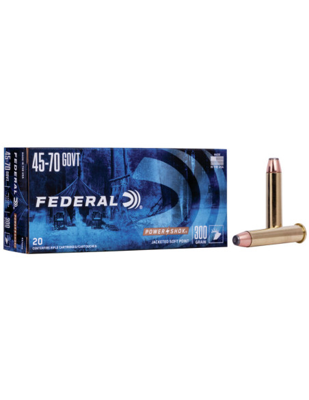 Munición metálica FEDERAL Power-Shok - 45-70 Govt - 300 grains - SP - 4570AS