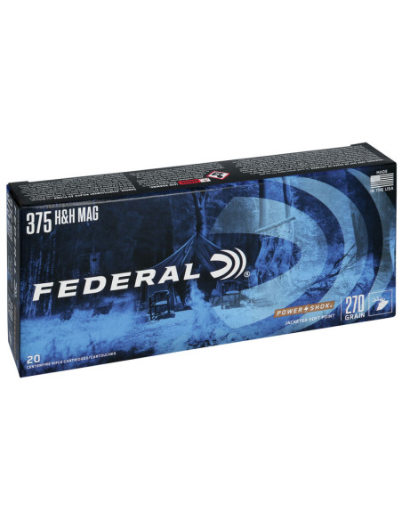 Munición metálica FEDERAL Power-Shok - 375 H&H - 270 grains - SP - 375A