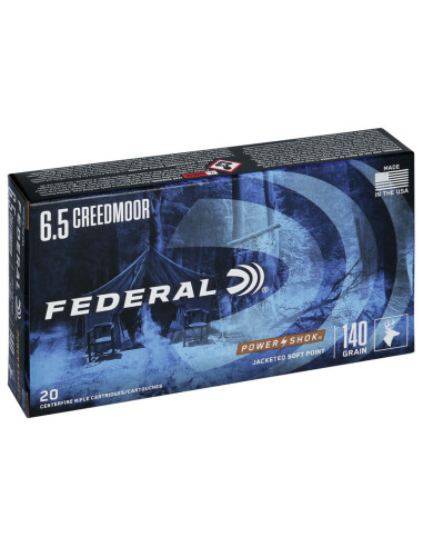 Munición metálica FEDERAL Power-Shok - 6.5 Creedmoor - 140 grains - SP - 65CRDB