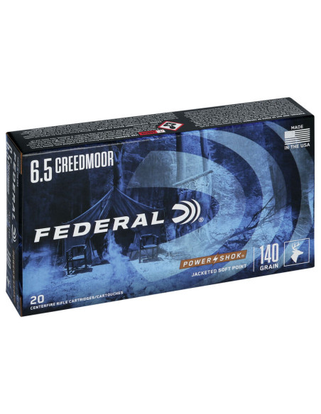 Munición metálica FEDERAL Power-Shok - 6.5 Creedmoor - 140 grains - SP - 65CRDB