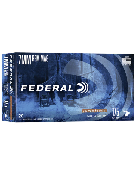 Munición metálica FEDERAL Power-Shok - 7mm. Rem. Mag. - 175 grains - SP - 7RB