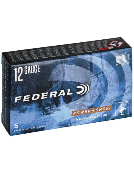 Postas para escopeta 12/70 FEDERAL Power-Shok - 9 bolas - F127 00