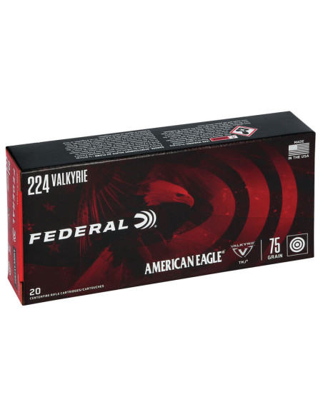 Munición metálica FEDERAL American Eagle - 224 Valkyrie - 75 grains - FMJ - AE224VLK1