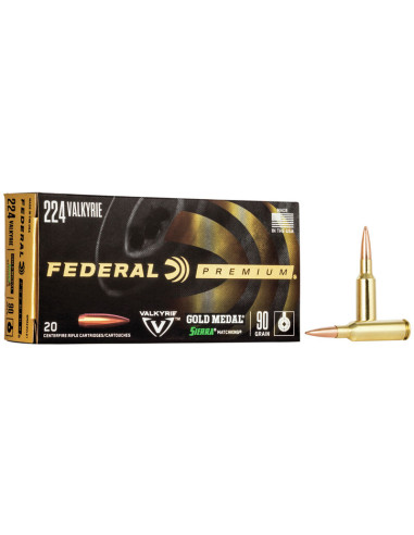 Munición metálica FEDERAL Gold Medal Sierra MatchKing - 224 Valkyrie - 90 grains - GM224VLK1