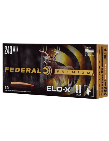 Munición metálica FEDERAL Hornady ELD-X - 243 Win. - 90 grains - P243ELDX1