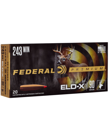 Munición metálica FEDERAL Hornady ELD-X - 243 Win. - 90 grains - P243ELDX1
