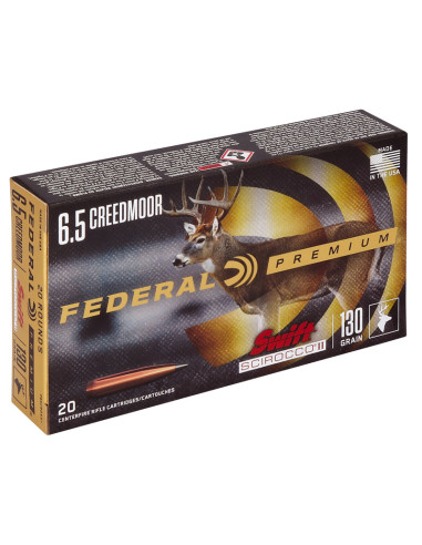 Munición metálica FEDERAL Swift Scirocco II - 6.5 Creedmoor - 130 grains - P65CRDSS1