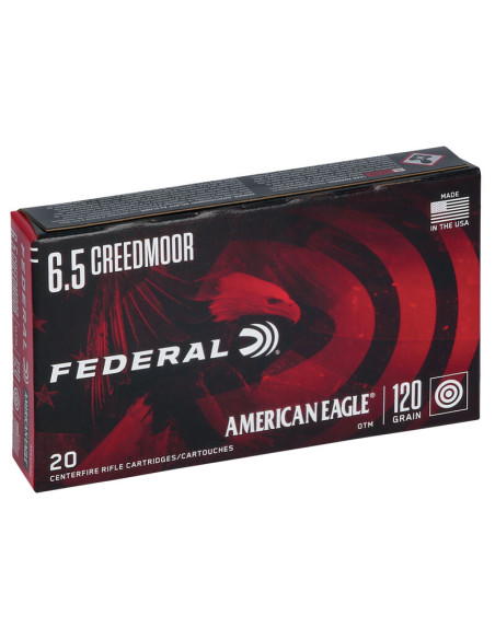Munición metálica FEDERAL American Eagle - 6.5 Creedmoor - 120 grains - OTM - AE65CRD2