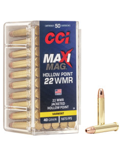 Munición CCI Maxi-Mag - .22 WMR - 40 grains - JHP - 24
