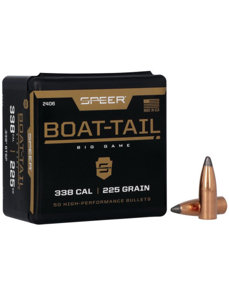 Puntas de bala SPEER Boat-Tail - .338" - 225 grains - 2406