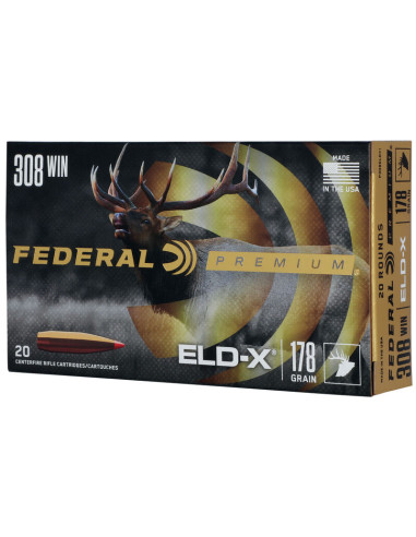 Munición metálica FEDERAL Hornady ELD-X - 308 Win. - 178 grains - P308ELDX1