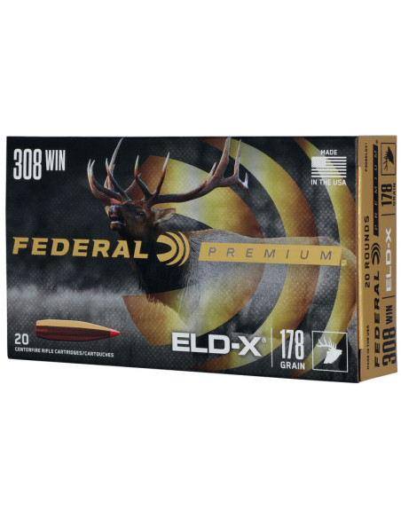 Munición metálica FEDERAL Hornady ELD-X - 308 Win. - 178 grains - P308ELDX1