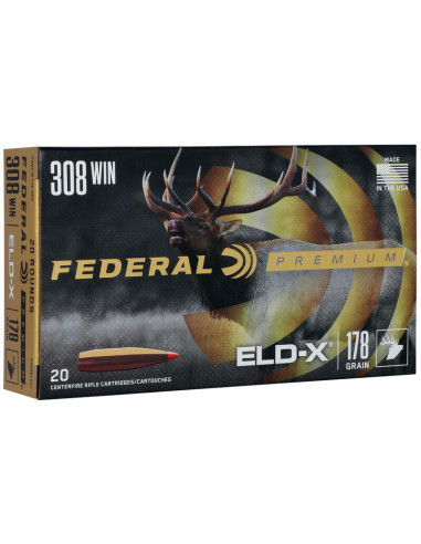 Munición metálica FEDERAL Hornady ELD-X - 308 Win. - 178 grains - P308ELDX1