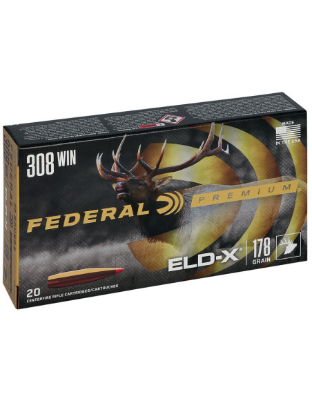 Munición metálica FEDERAL Hornady ELD-X - 308 Win. - 178 grains - P308ELDX1
