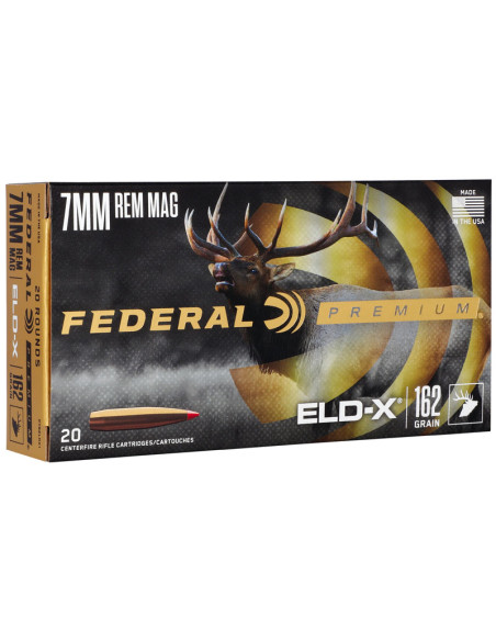 Munición metálica FEDERAL Hornady ELD-X - 7mm. Rem. Mag. - 162 grains - P7RELDX1