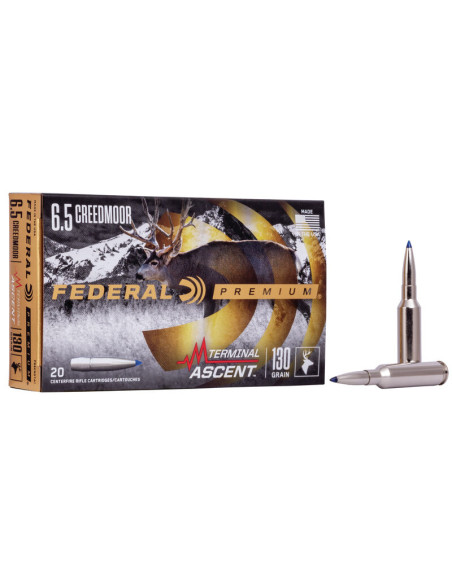 Munición metálica FEDERAL Terminal Ascent - 6.5 Creedmoor - 130 grains - P65CRDTA1