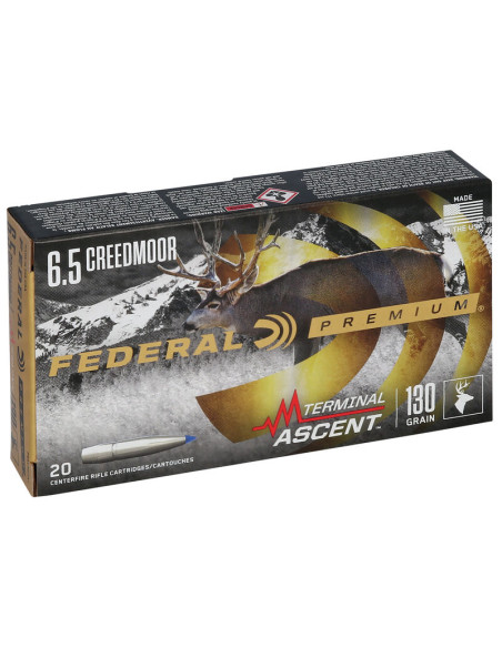 Munición metálica FEDERAL Terminal Ascent - 6.5 Creedmoor - 130 grains - P65CRDTA1