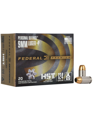 Munición FEDERAL Personal Defense HST - 9mm. +P - 124 grains - JHP - P9HST3S