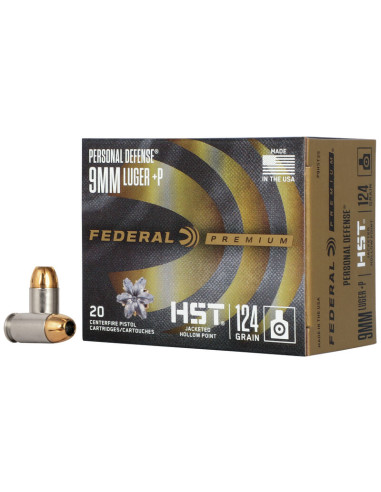 Munición FEDERAL Personal Defense HST - 9mm. +P - 124 grains - JHP - P9HST3S