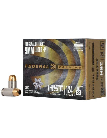 Munición FEDERAL Personal Defense HST - 9mm. +P - 124 grains - JHP - P9HST3S