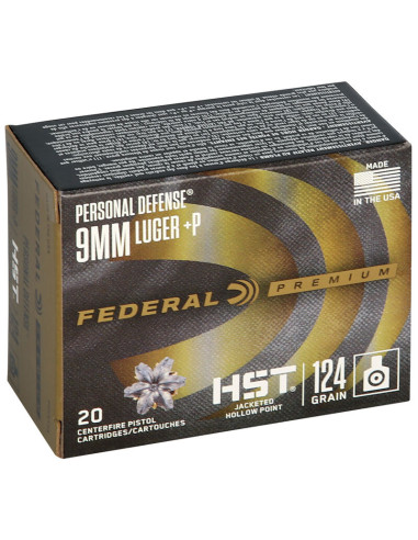 Munición FEDERAL Personal Defense HST - 9mm. +P - 124 grains - JHP - P9HST3S