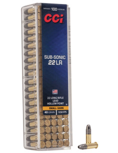 Munición CCI Sub-Sonic - .22 LR - 40 grains - LHP - 56