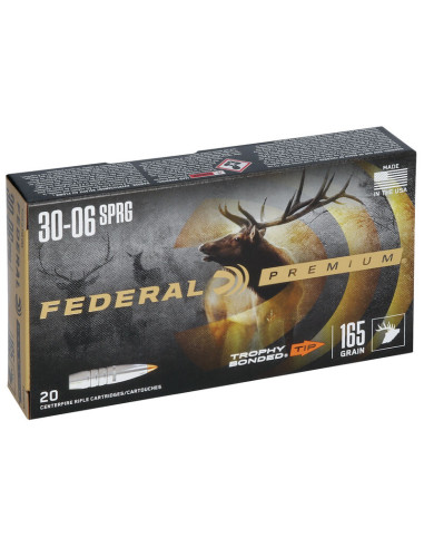 Munición metálica FEDERAL Trophy Bonded Tip - 30-06 - 165 grains - P3006TT2