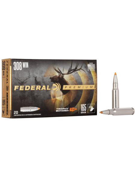 Munición metálica FEDERAL Trophy Bonded Tip - 308 Win. - 165 grains - P308TT2