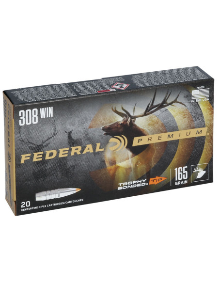 Munición metálica FEDERAL Trophy Bonded Tip - 308 Win. - 165 grains - P308TT2