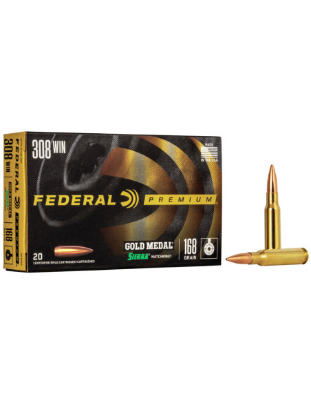 Munición metálica FEDERAL Gold Medal Sierra MatchKing - 308 Win. - 168 grains - GM308M