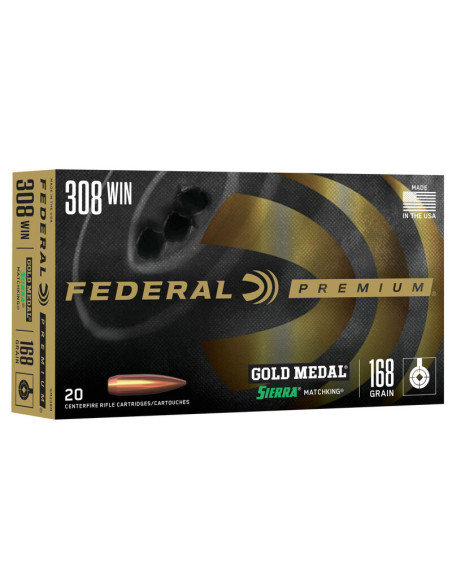 Munición metálica FEDERAL Gold Medal Sierra MatchKing - 308 Win. - 168 grains - GM308M
