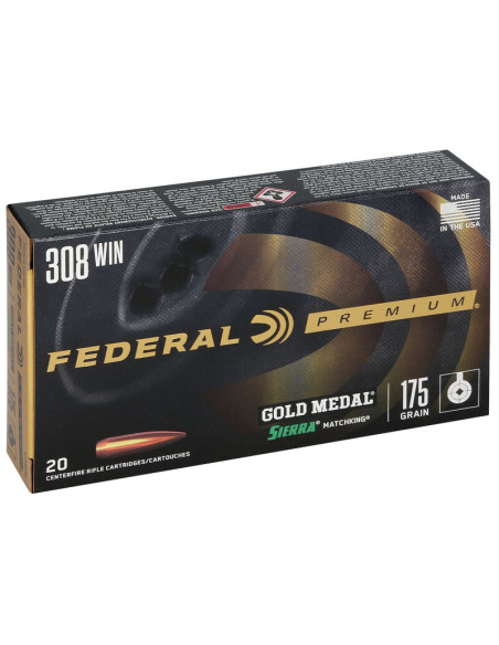 Munición metálica FEDERAL Gold Medal Sierra MatchKing - 308 Win. - 175 grains - GM308M2