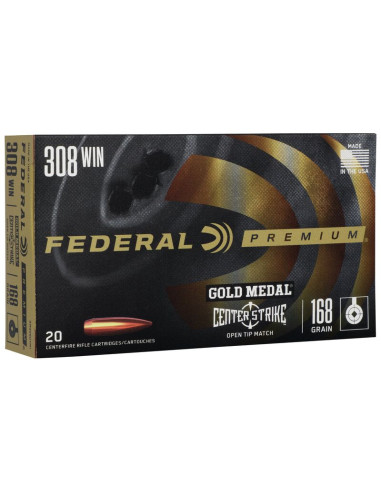 Munición metálica FEDERAL Gold Medal CenterStrike - 308 Win. - 168 grains - GM308OTM1