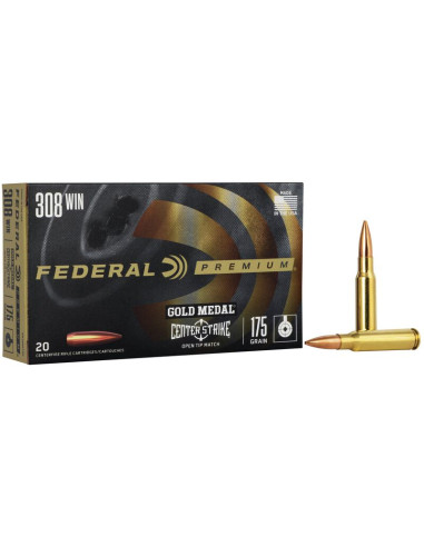 Munición metálica FEDERAL Gold Medal CenterStrike - 308 Win. - 175 grains - GM308OTM2