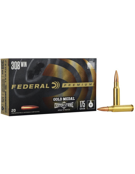 Munición metálica FEDERAL Gold Medal CenterStrike - 308 Win. - 175 grains - GM308OTM2