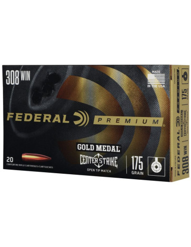 Munición metálica FEDERAL Gold Medal CenterStrike - 308 Win. - 175 grains - GM308OTM2