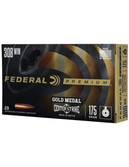 Munición metálica FEDERAL Gold Medal CenterStrike - 308 Win. - 175 grains - GM308OTM2
