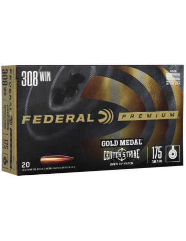 Munición metálica FEDERAL Gold Medal CenterStrike - 308 Win. - 175 grains - GM308OTM2