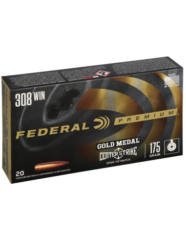 Munición metálica FEDERAL Gold Medal CenterStrike - 308 Win. - 175 grains - GM308OTM2